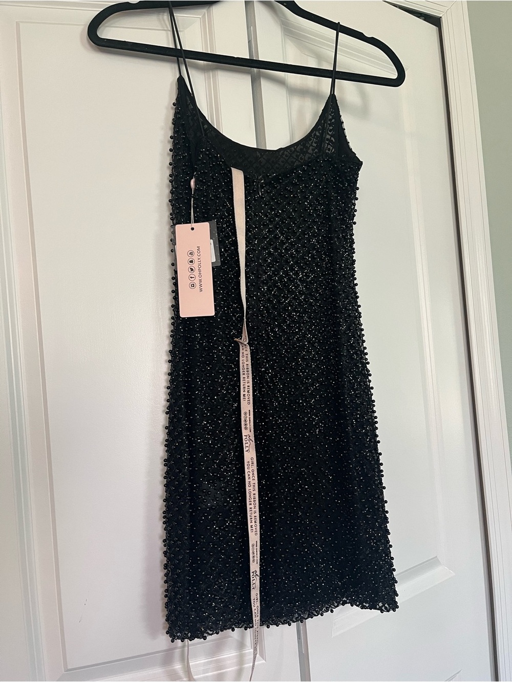 Oh Polly Black Beaded Dress- NWT - Picture 8 of 10